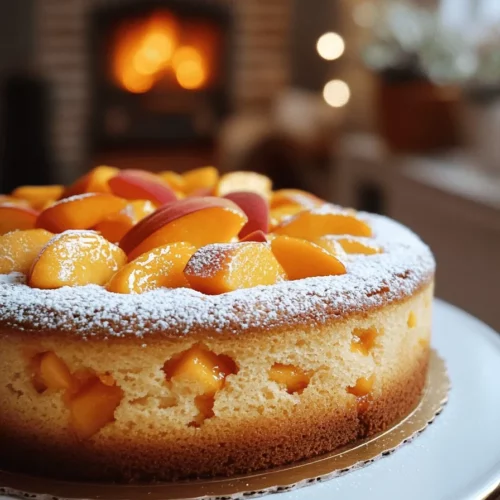 To make a peach cake, you need fresh or canned peaches. I prefer ripe, fresh peaches for their flavor and texture. Look for peaches that are soft but not mushy. If using canned peaches, choose those in light syrup or water. Be sure to drain them well before adding them to your batter.