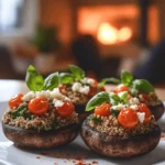 Stuffed portobello mushrooms are large, meaty mushrooms filled with tasty ingredients. They make a great appetizer or main dish. I love how versatile they are. You can fill them with grains, veggies, or cheese. The rich flavor of the portobello pairs well with many foods.