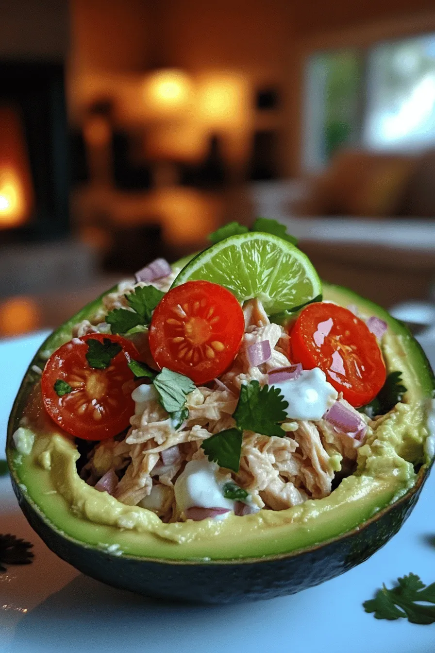 To make a great avocado chicken salad, you need some key ingredients. First, use two cups of cooked chicken breast. Shredding the chicken helps blend it well with the other ingredients. Next, add one ripe avocado, mashed until creamy. This gives the salad a rich texture and flavor.