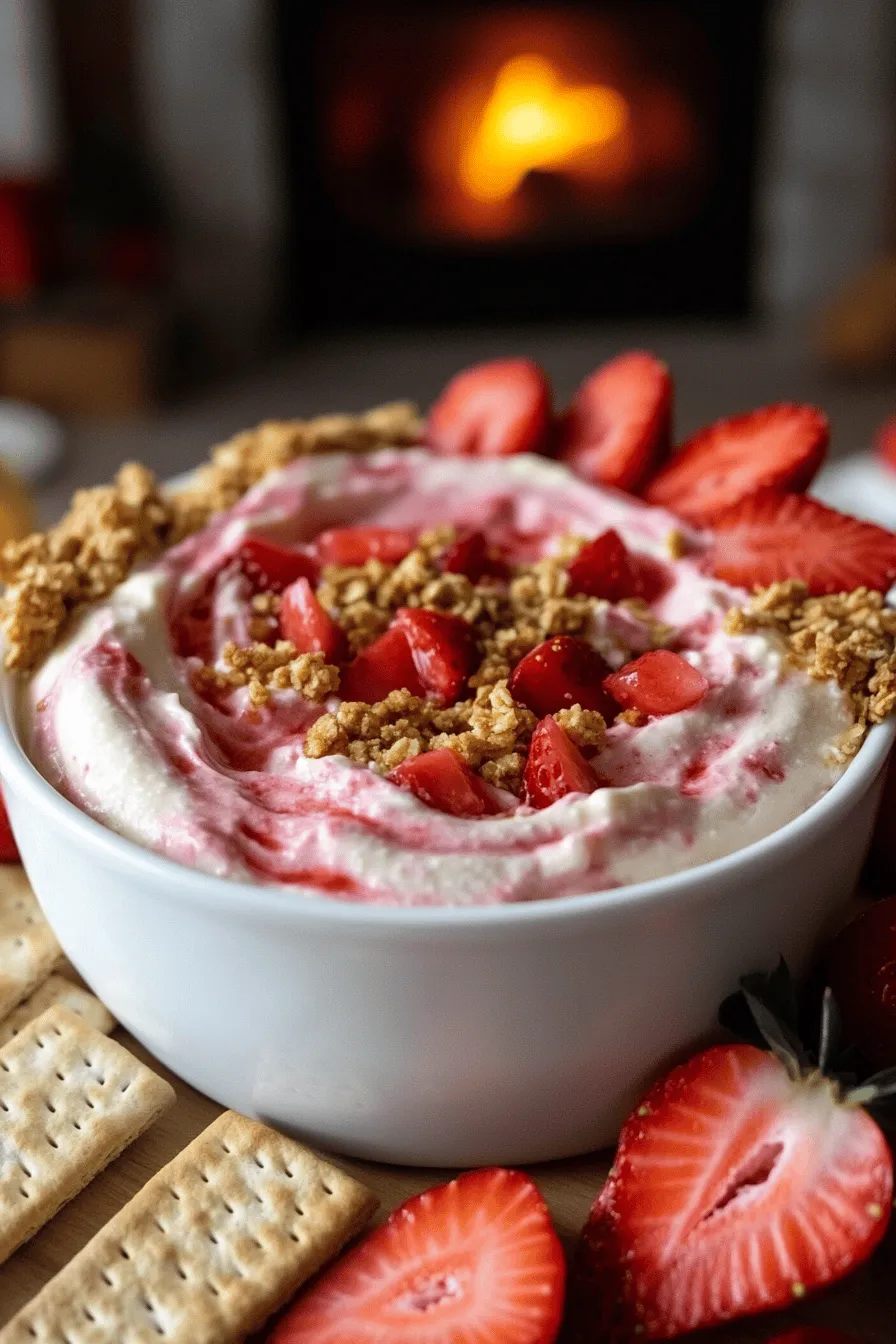 To make a delicious strawberry cheesecake dip, you need a few key ingredients. The main ones are: