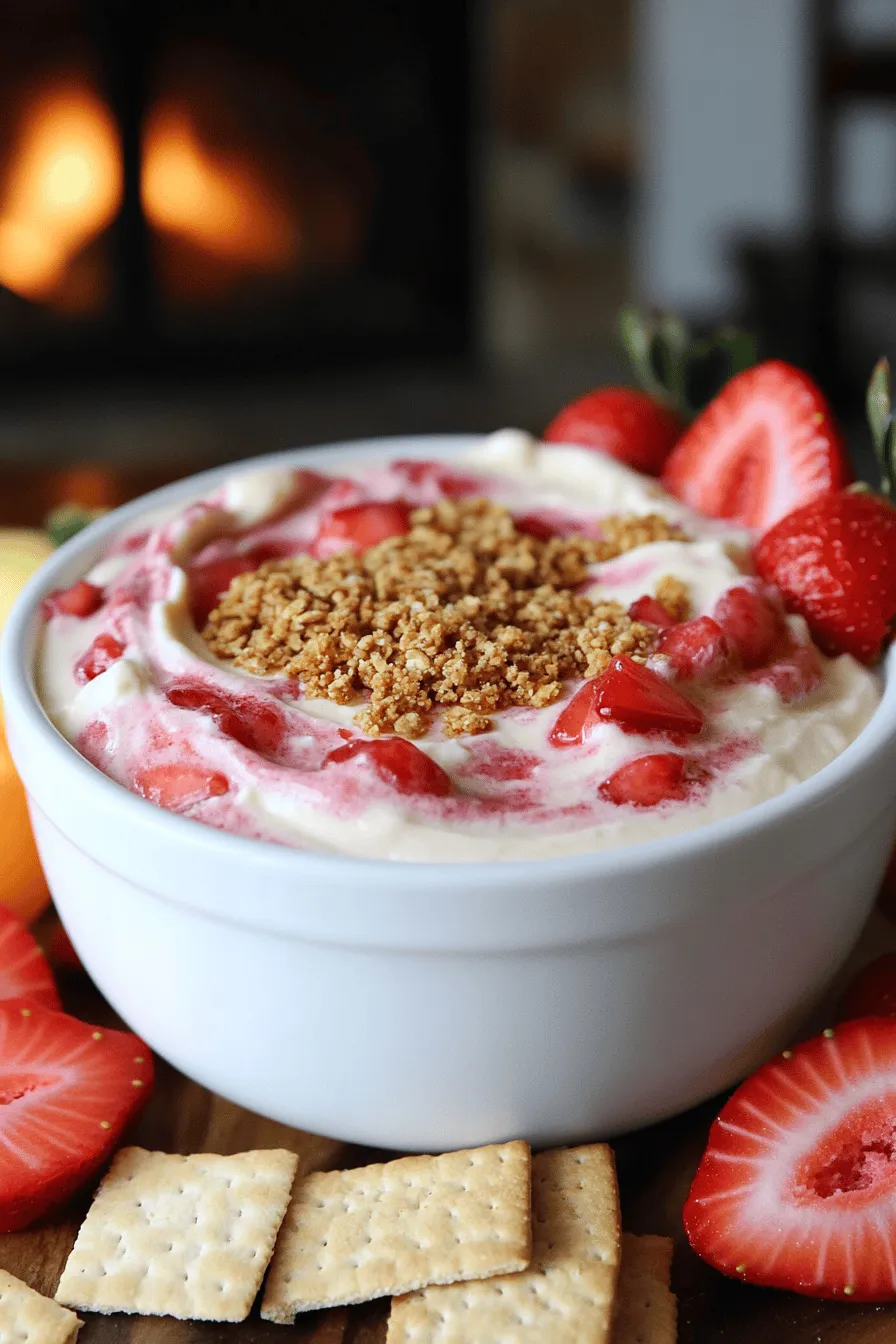 To make a delicious strawberry cheesecake dip, you need a few key ingredients. The main ones are: