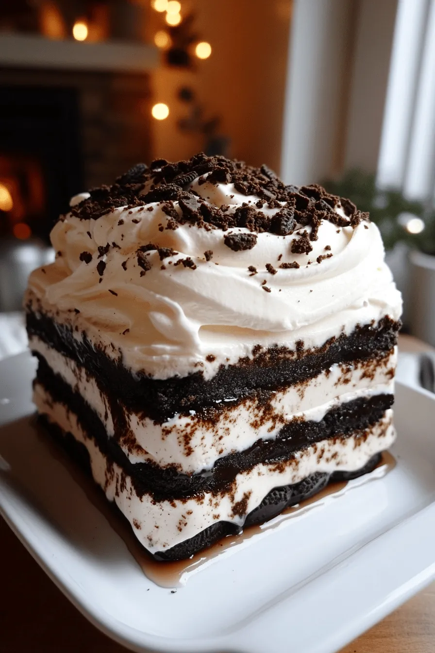 The Oreo Icebox Cake relies on some simple yet key ingredients. You need two packages of Oreo cookies, heavy whipping cream, powdered sugar, vanilla extract, cream cheese, and milk. These items create a dessert that is rich and creamy. The Oreos give a nice crunch and chocolate flavor. The cream cheese adds a smoothness that balances it all.
