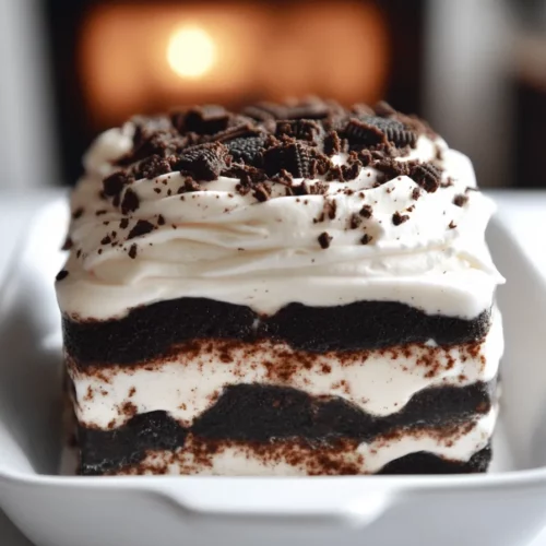The Oreo Icebox Cake relies on some simple yet key ingredients. You need two packages of Oreo cookies, heavy whipping cream, powdered sugar, vanilla extract, cream cheese, and milk. These items create a dessert that is rich and creamy. The Oreos give a nice crunch and chocolate flavor. The cream cheese adds a smoothness that balances it all.