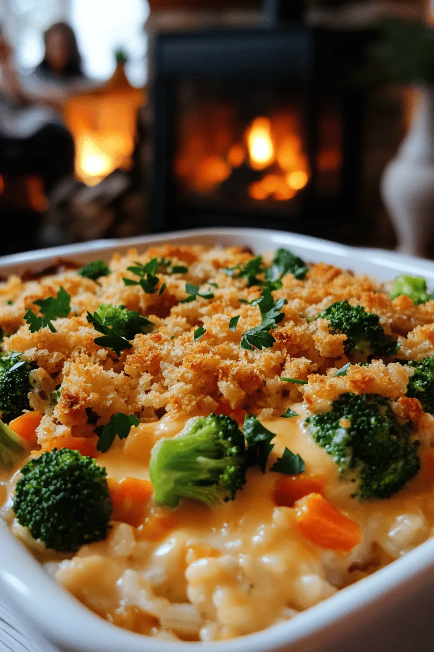 The key ingredients for a creamy chicken and rice casserole are simple and easy to find. You need cooked white rice, diced chicken breasts, broccoli, carrots, and cheddar cheese. Each of these ingredients brings unique flavors and textures to the dish.