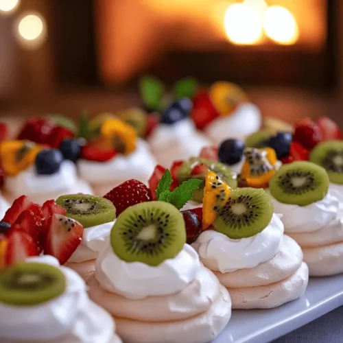 The mini pavlova recipe shines with a few key ingredients. These ingredients create the perfect balance of flavor and texture.