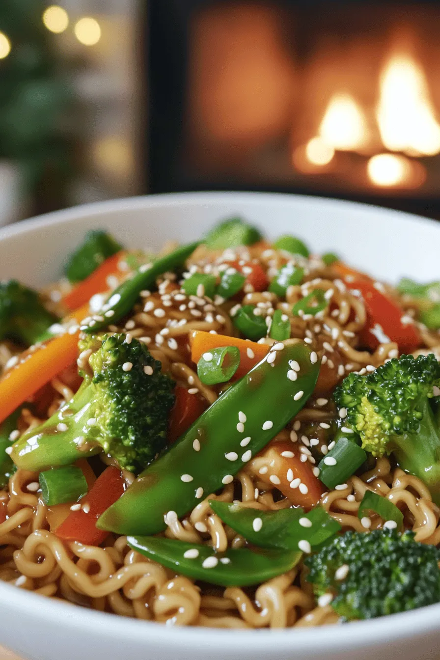 To make a great ramen stir fry, you need a few key ingredients. First, you need instant ramen noodles. They are quick to cook and absorb flavors well. Next, sesame oil adds a nutty taste and aroma. Fresh veggies like broccoli, bell pepper, snap peas, and carrots bring crunch and color. Garlic and ginger boost the flavor profile. Finally, soy sauce, hoisin sauce, and rice vinegar create a tasty sauce.