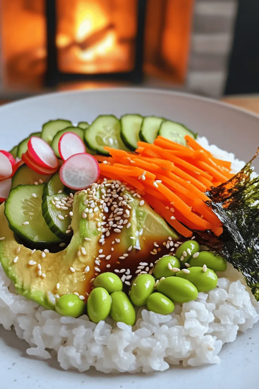 A vegan sushi bowl is fresh and full of flavor. It uses simple, healthy ingredients that you can find easily.