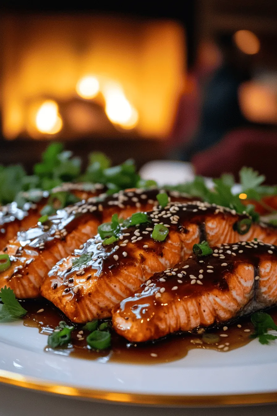 To make baked teriyaki salmon, you need simple yet tasty ingredients. The main star is, of course, the salmon. I recommend using four salmon fillets, each weighing about six ounces. This size cooks well and serves nicely.