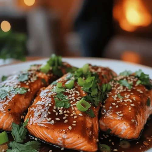 To make baked teriyaki salmon, you need simple yet tasty ingredients. The main star is, of course, the salmon. I recommend using four salmon fillets, each weighing about six ounces. This size cooks well and serves nicely.