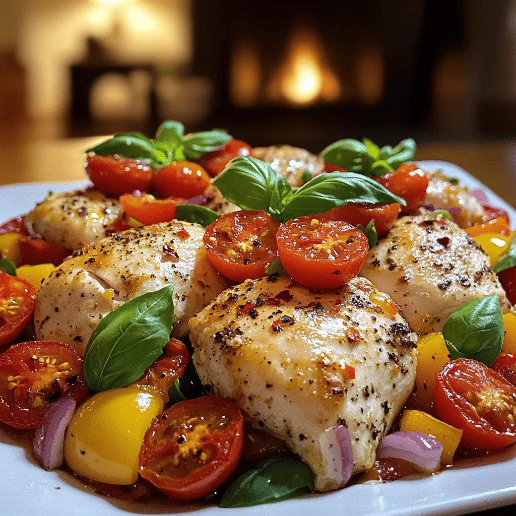 To create a healthy chicken and tomato sheet pan dinner, you need simple, fresh ingredients. The stars of this dish are chicken breasts and cherry tomatoes. These two key ingredients give you a perfect balance of protein and flavor.