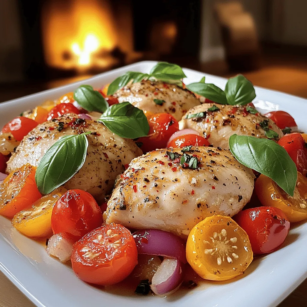 To create a healthy chicken and tomato sheet pan dinner, you need simple, fresh ingredients. The stars of this dish are chicken breasts and cherry tomatoes. These two key ingredients give you a perfect balance of protein and flavor.