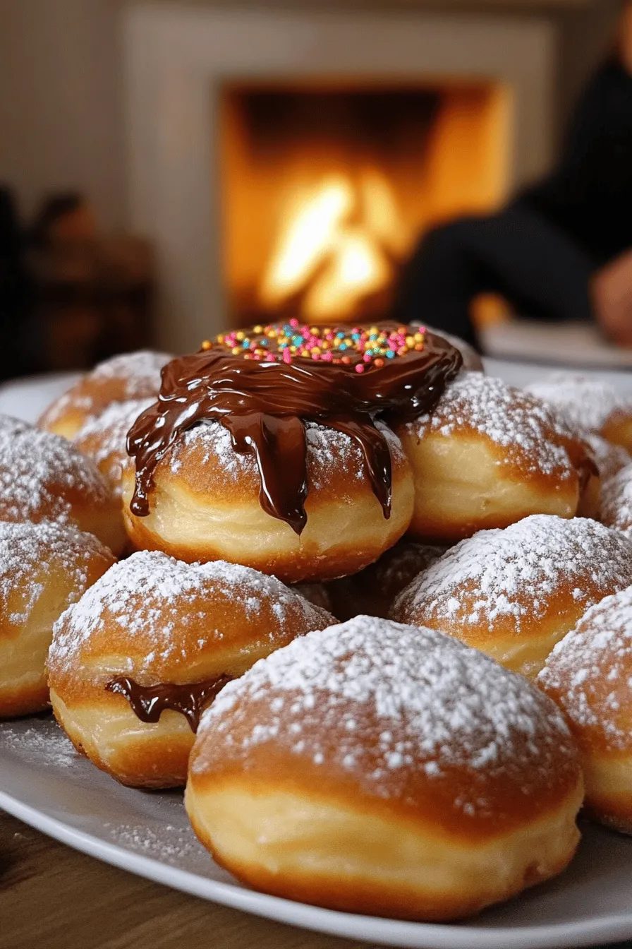 Nutella stuffed donuts are a sweet treat that mixes soft, fluffy donuts with rich Nutella. This combination is a crowd-pleaser. The warm donut contrasts with the smooth, creamy filling. Each bite brings joy. That's why they are so popular!