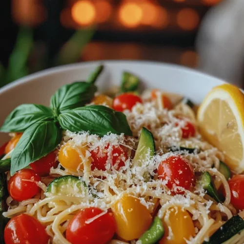 Fresh vegetables shine in Pasta Primavera. The best vegetables for primavera include cherry tomatoes, bell peppers, zucchini, and asparagus. These veggies add bright colors and flavors. Each bite bursts with freshness, making it a delightful dish.