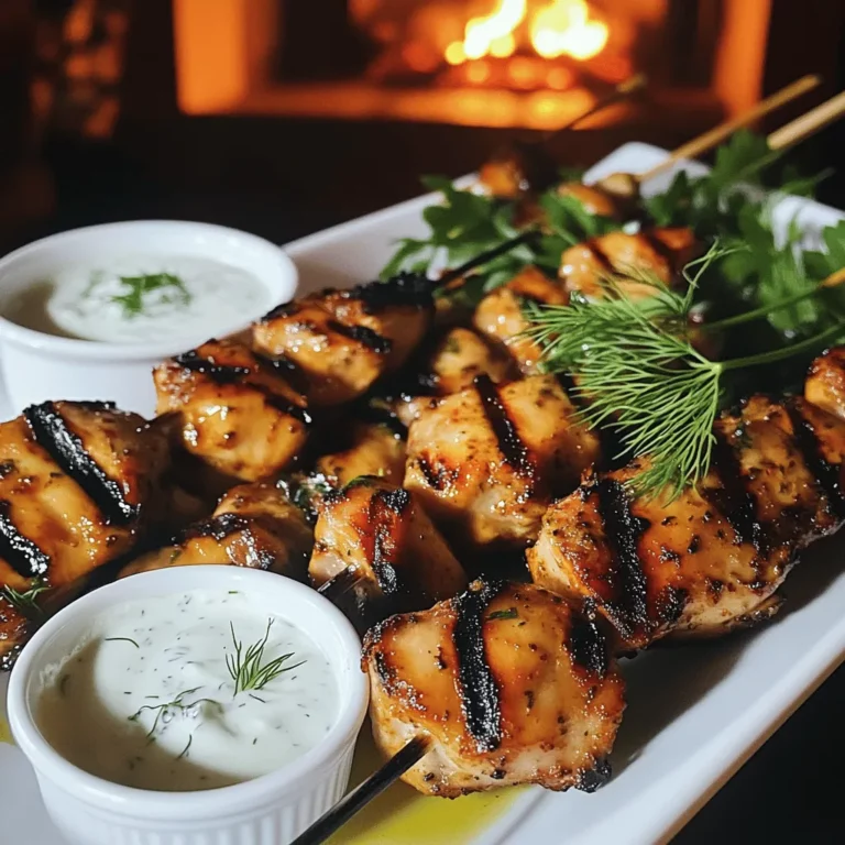To make easy chicken skewers with garlic yogurt sauce, you need a few key ingredients. For the skewers, you'll use boneless, skinless chicken thighs. They stay juicy and tender when cooked. You also need olive oil, smoked paprika, ground cumin, garlic and onion powder, salt, pepper, and lemon for flavor.