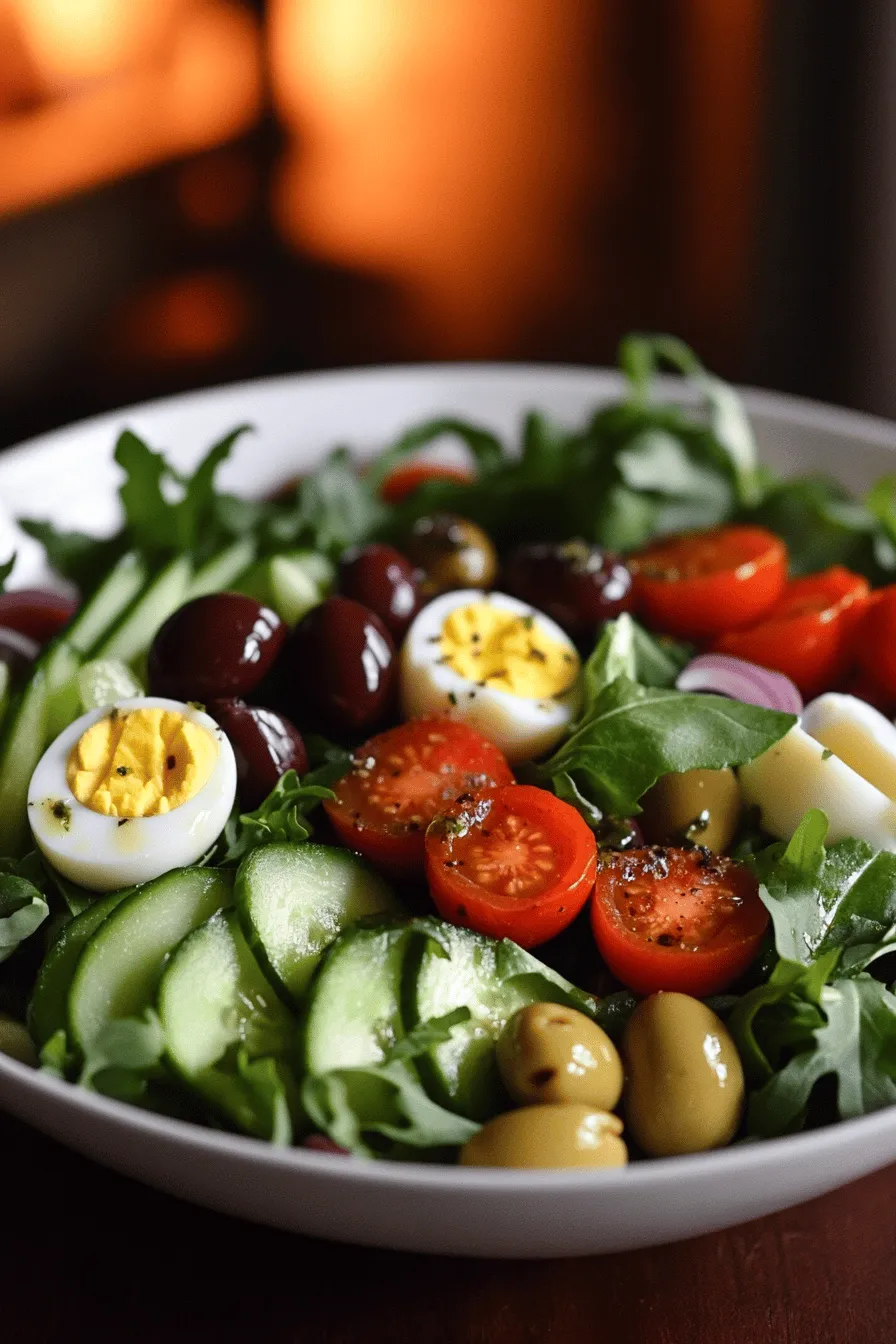 A traditional Nicoise salad is bright, fresh, and full of flavor. It captures the essence of the Mediterranean with its simple yet vibrant ingredients. When you think about Nicoise salad ingredients, you should start with a base of mixed greens. I love using arugula, spinach, and romaine for a crunchy mix.