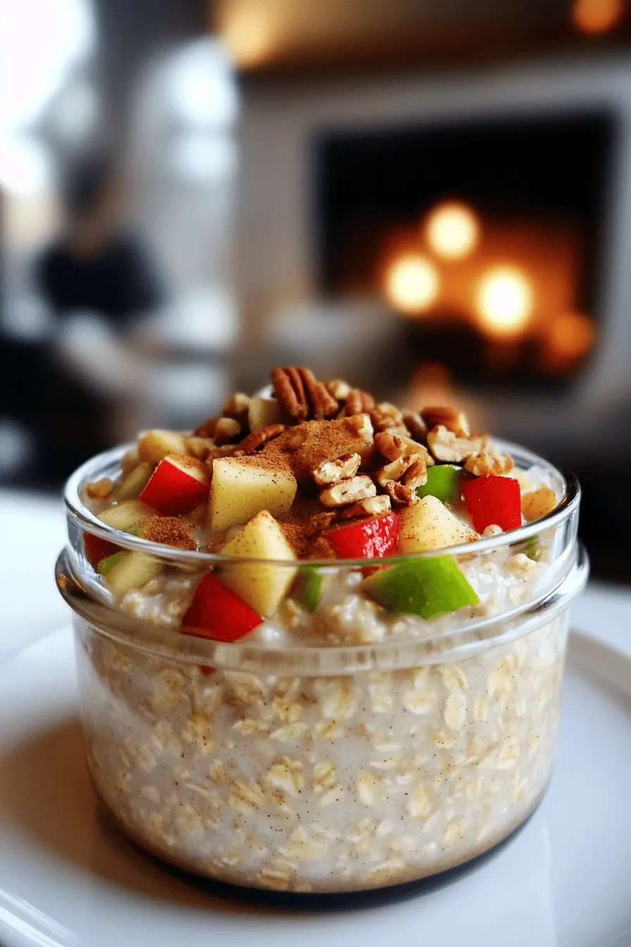 Apple cinnamon overnight oats are a tasty, quick breakfast. They mix oats, apples, and cinnamon for a delicious dish. This recipe is easy and fun. Just prepare it the night before, and your breakfast is ready when you wake up.