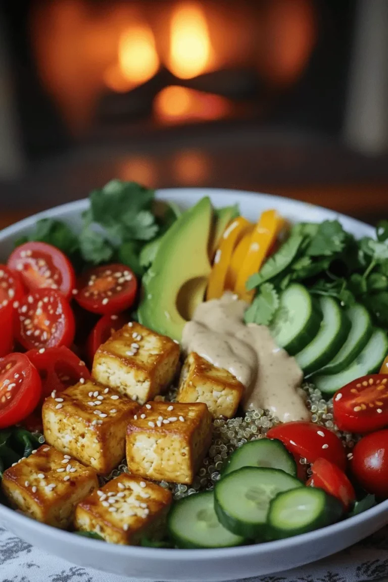 A Tofu Buddha Bowl is a great way to enjoy a healthy meal. It has many colorful veggies, grains, and tofu. Each part adds flavor, texture, and nutrients.