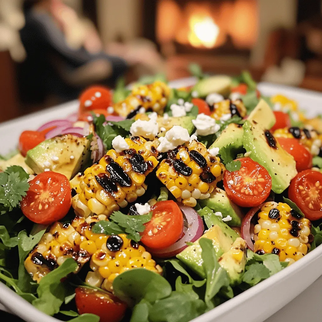 The key ingredients for a healthy dinner salad with grilled corn and avocado are fresh, vibrant, and packed with flavor.