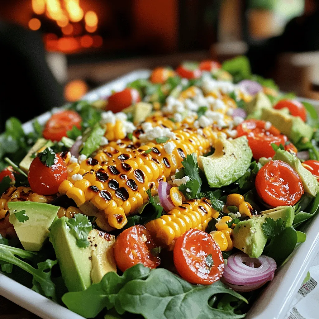 The key ingredients for a healthy dinner salad with grilled corn and avocado are fresh, vibrant, and packed with flavor.