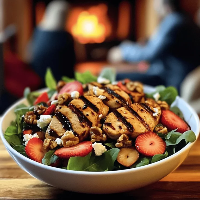 For a tasty balsamic grilled chicken salad, gather these key ingredients. You need two boneless, skinless chicken breasts. Fresh strawberries add sweetness and color. I recommend one cup of strawberries, hulled and sliced. Mixed greens like arugula, spinach, and romaine make a great base. Aim for five cups of mixed greens for a hearty salad.