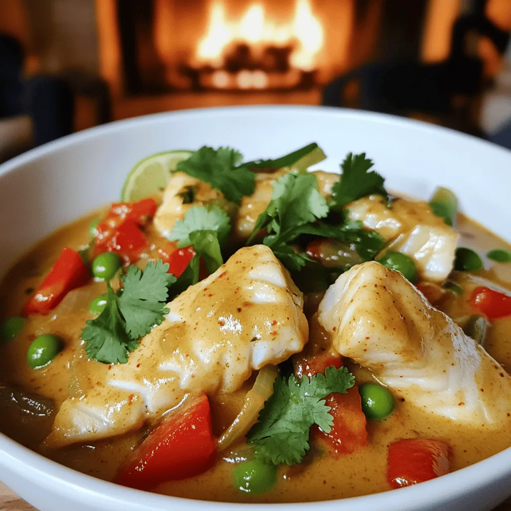 The key ingredients in a coconut lime fish curry bring flavor and texture. You will need fresh fish, coconut milk, lime juice, and vibrant veggies.