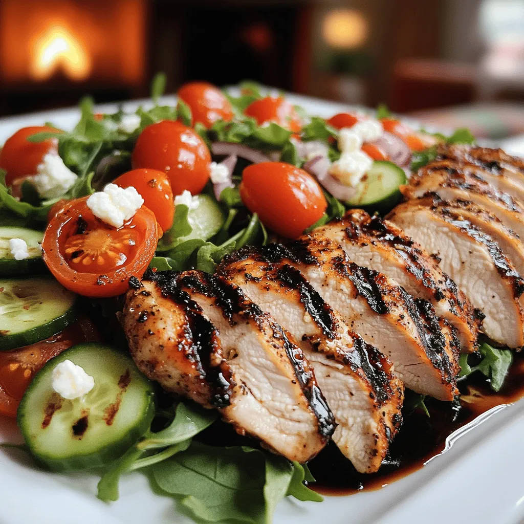 To make a Sommer Mad Chicken and Arugula Plate, you need key ingredients. First, use four skinless, boneless chicken thighs. These provide great flavor and protein. Next, gather fresh arugula, about four cups. Arugula adds a peppery taste and bright color. You’ll also want one cup of halved cherry tomatoes for sweetness. One-half cucumber, sliced, brings crunch. Lastly, use feta cheese for creaminess and balsamic glaze for a tangy finish.