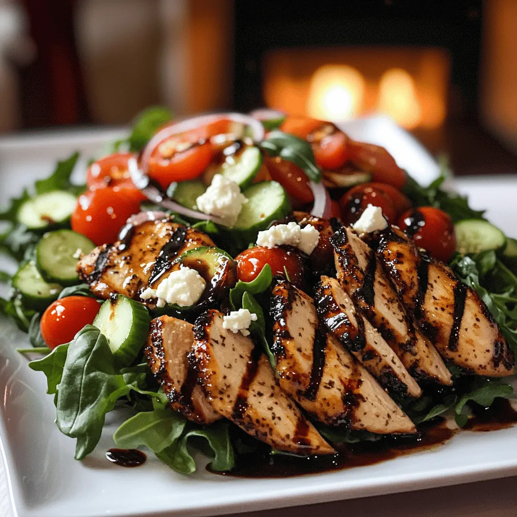 To make a Sommer Mad Chicken and Arugula Plate, you need key ingredients. First, use four skinless, boneless chicken thighs. These provide great flavor and protein. Next, gather fresh arugula, about four cups. Arugula adds a peppery taste and bright color. You’ll also want one cup of halved cherry tomatoes for sweetness. One-half cucumber, sliced, brings crunch. Lastly, use feta cheese for creaminess and balsamic glaze for a tangy finish.