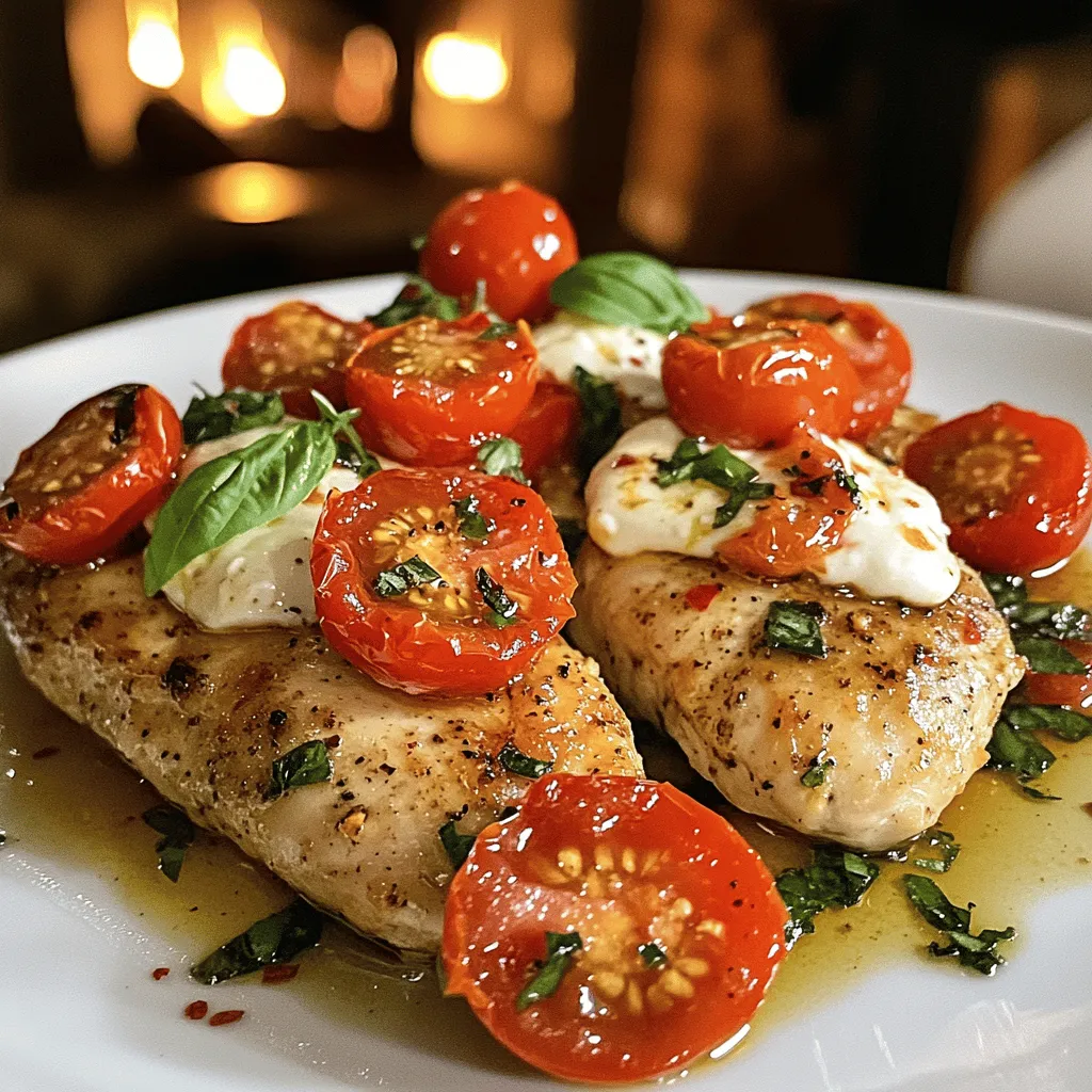 The Defined Dish’s Light Tomato Basil Chicken recipe shines with simple yet fresh ingredients. You need four boneless, skinless chicken breasts. These provide a lean protein base. You will also use two cups of halved cherry tomatoes. Their sweetness adds a lovely burst of flavor. Fresh basil is key, so grab one cup, chopped finely. This herb brings a bright taste. You also need four cloves of minced garlic and one diced onion for depth. Olive oil, dried oregano, red pepper flakes, salt, and pepper help bring the dish together. Optionally, you can add fresh mozzarella cheese for a creamy finish.