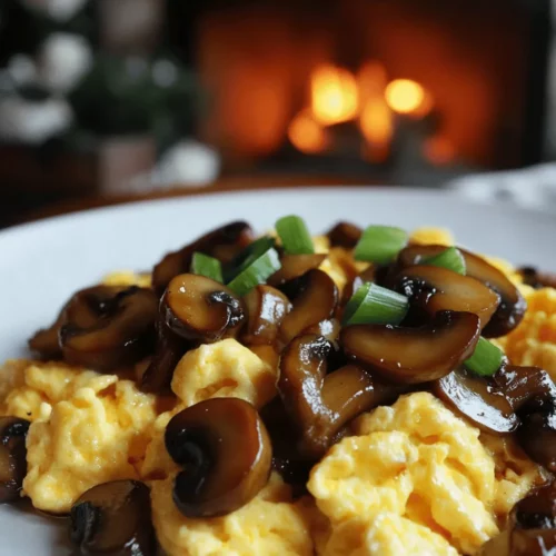 To make stir-fried mushrooms and eggs, you need some key ingredients. First, fresh mushrooms are a must. I like using cremini or shiitake mushrooms. For this recipe, you’ll need about 2 cups, sliced.