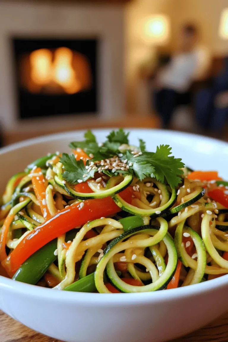 The key ingredients for a zucchini noodle stir fry are simple and fresh. You will need two medium zucchinis, spiralized into noodles. Zucchini noodles are light and soak up flavors well. Next, grab one bell pepper, sliced—any color works!