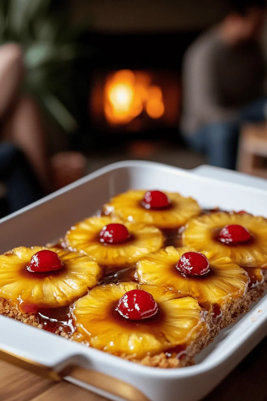 Pineapple upside down bars are a fun twist on the classic cake. They feature sweet pineapple and cherries, sitting atop a soft, buttery base. This dessert is easy to make and perfect for any gathering. The bright colors and tropical flavors bring joy to your table.