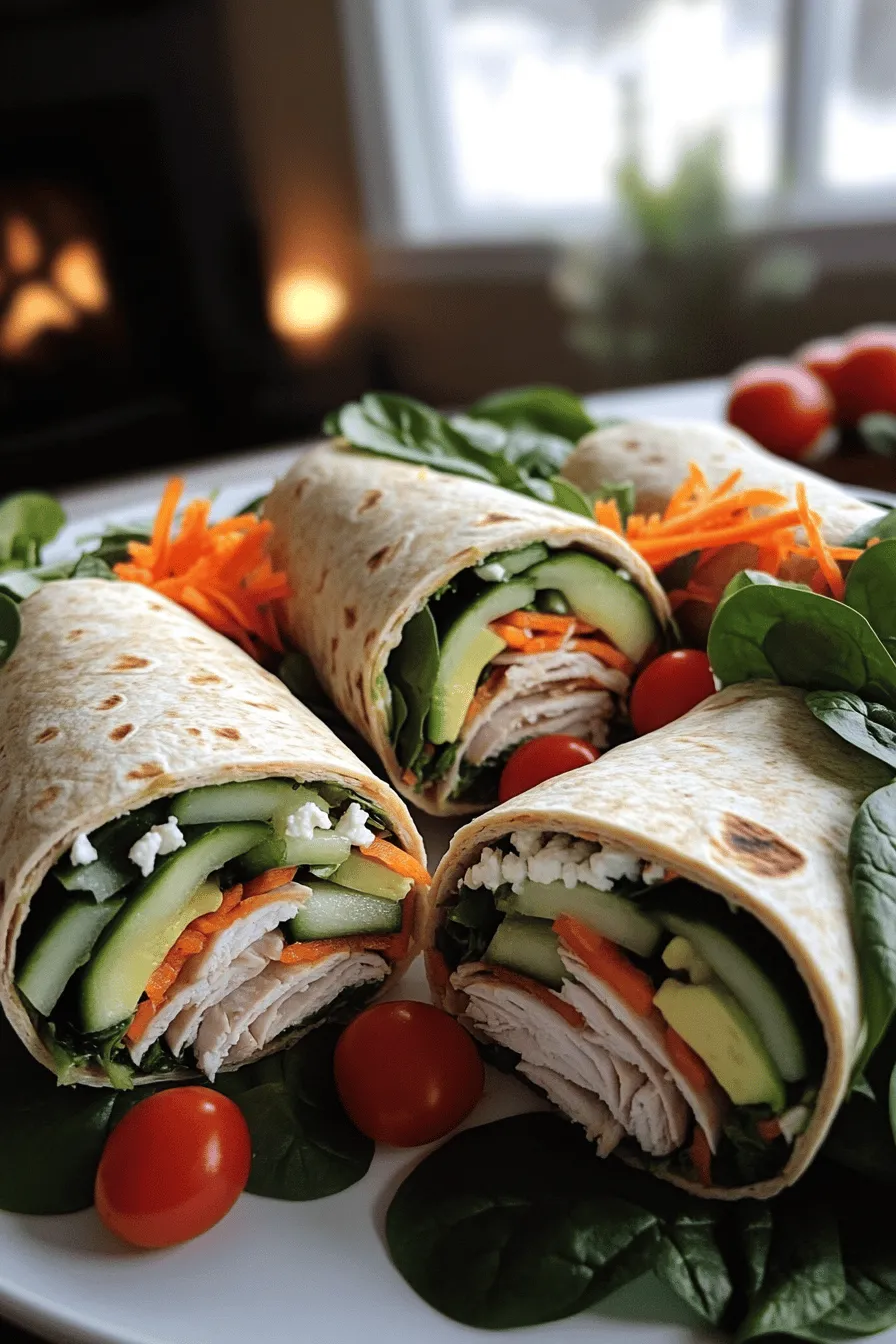 A Turkey Spinach Wrap is both tasty and healthy. You need just a few key ingredients. The base is the tortilla, which holds everything together. I love using whole wheat tortillas. They add fiber and flavor.