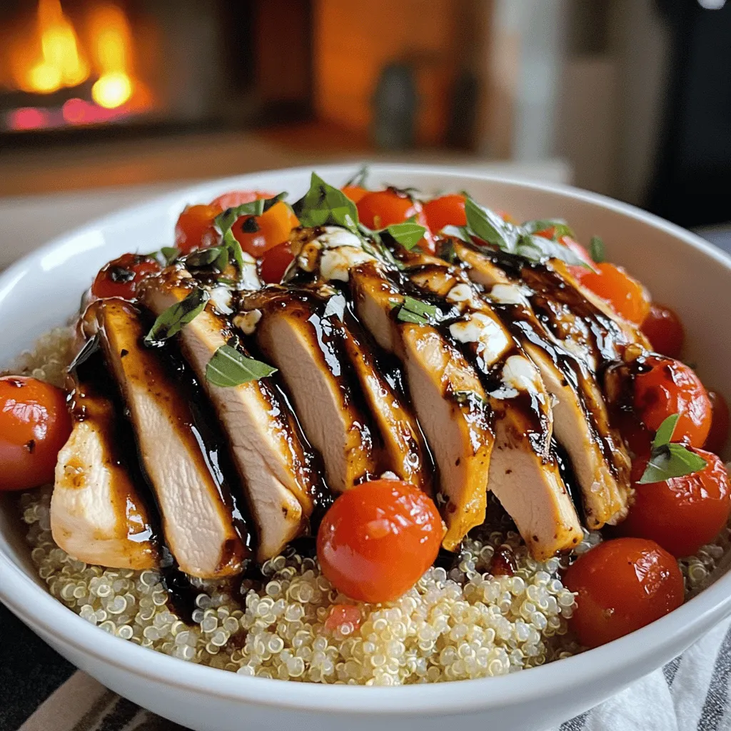 To make a tasty bruschetta chicken bowl, you need a few key ingredients. The main star is the chicken. I use two boneless, skinless chicken breasts. This gives a nice base for the dish.