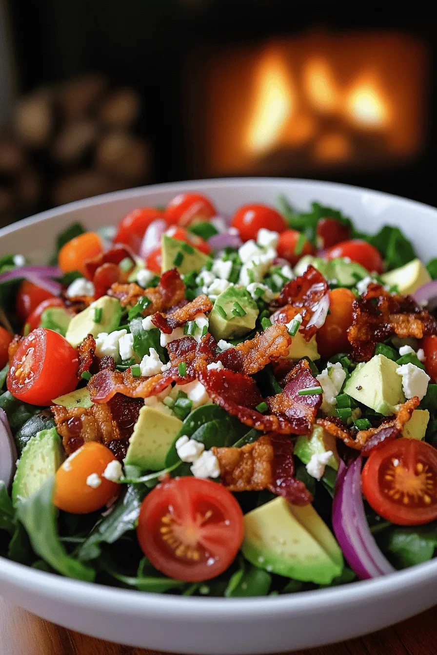 A BLT salad is fresh and tasty. It uses classic BLT ingredients in a new way. The main parts of this salad are bacon, lettuce, and tomato. These three ingredients create a great base.