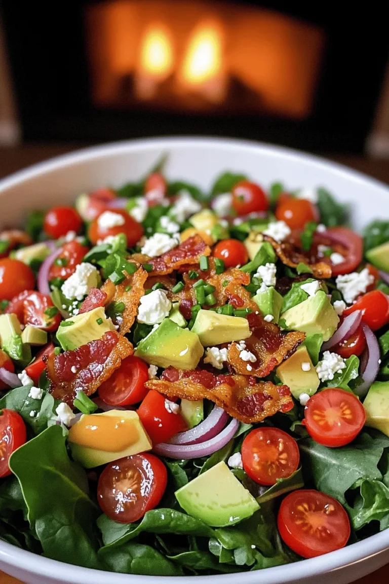 A BLT salad is fresh and tasty. It uses classic BLT ingredients in a new way. The main parts of this salad are bacon, lettuce, and tomato. These three ingredients create a great base.