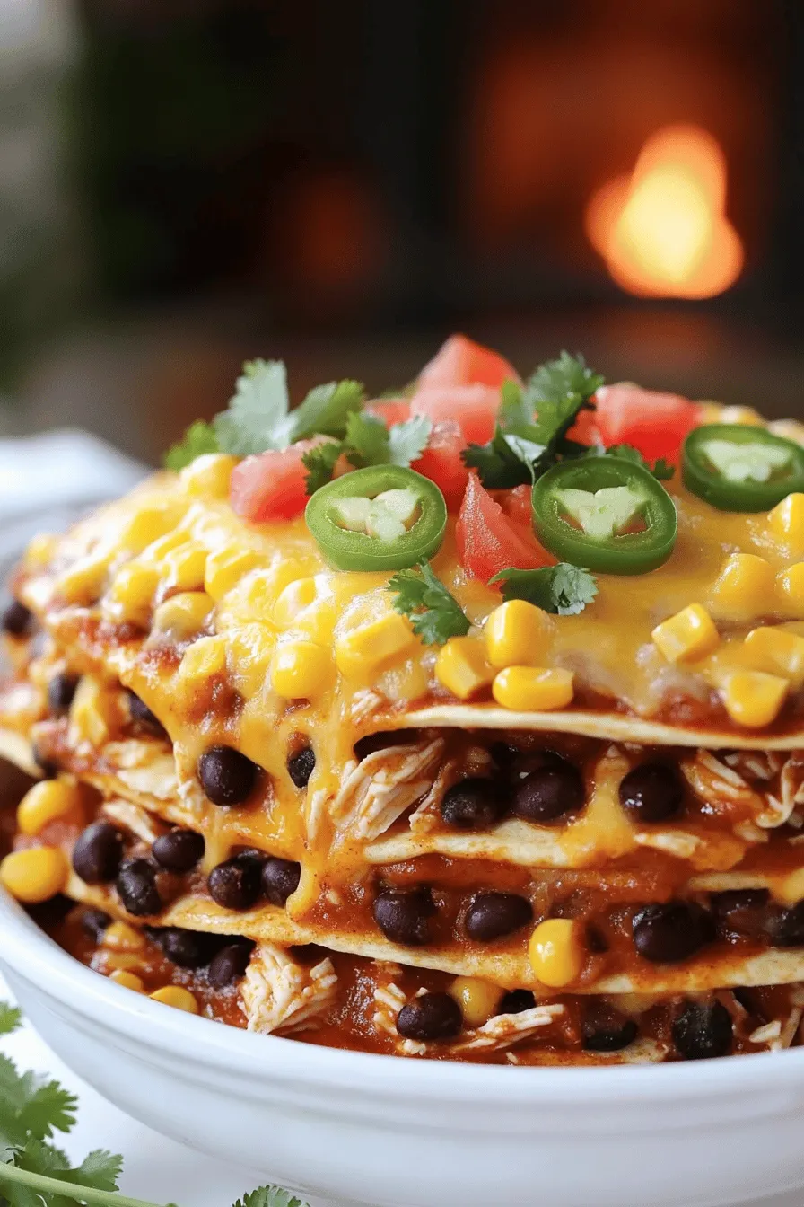 To make a tasty enchilada casserole, you need some key ingredients. The core of this dish includes corn tortillas, shredded chicken, and enchilada sauce. For a vegetarian enchilada casserole, substitute black beans for chicken. You can use either canned or cooked beans.