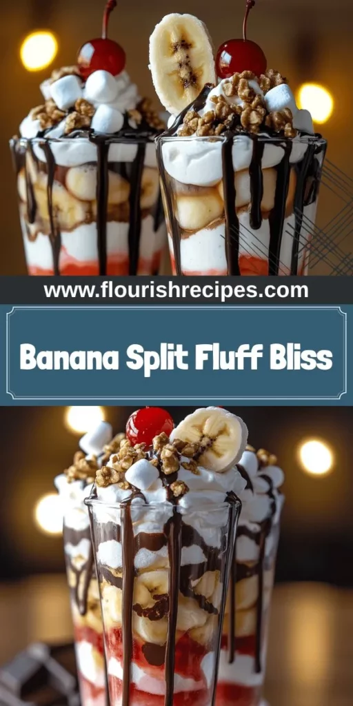 Indulge in the sweet and creamy goodness of Banana Split Fluff, the perfect quick dessert for any occasion! This delightful recipe combines ripe bananas, mini marshmallows, whipped cream, and crushed pineapple, creating a fluffy treat that everyone will adore. With simple steps and versatile variations, you can customize this dessert to suit any dietary need. Click through now to explore the full Banana Split Fluff recipe and impress your family and friends!