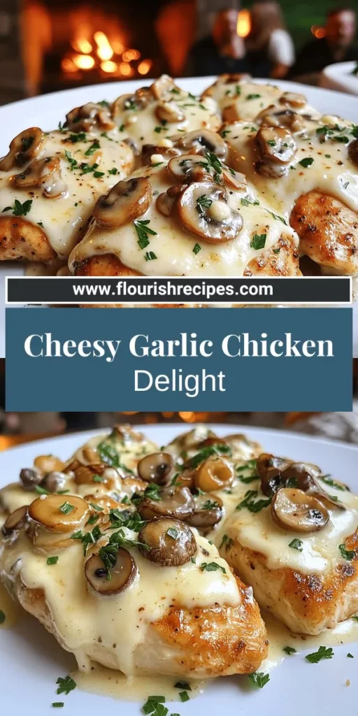 Get ready to impress your family with cheesy garlic mushroom chicken, a delightful weeknight meal that's both easy to make and packed with flavor. This dish features tender chicken breasts smothered in a rich, creamy sauce with mushrooms and gooey cheese. It's perfect for customizing with your favorite sides or variations. Dive into this tasty recipe today and discover how simple it is to create a comforting dinner everyone will love! Click to explore the full recipe now!