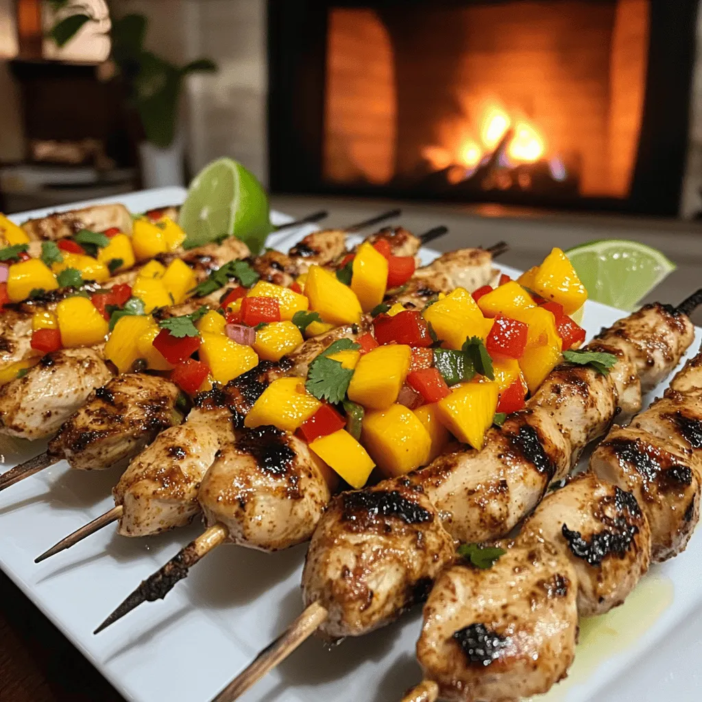 For the healthy chicken skewers, you need simple yet flavorful ingredients. Start with 1 pound of chicken breast. Cut it into 1-inch cubes for even cooking. Next, use 2 tablespoons of olive oil to keep the chicken moist. Add 2 cloves of minced garlic for a bold taste. Spice it up with 1 teaspoon of ground cumin and 1 teaspoon of paprika. Season with salt and pepper to taste. These ingredients together create a juicy and tasty chicken skewer.