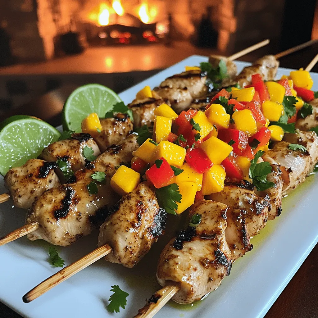 For the healthy chicken skewers, you need simple yet flavorful ingredients. Start with 1 pound of chicken breast. Cut it into 1-inch cubes for even cooking. Next, use 2 tablespoons of olive oil to keep the chicken moist. Add 2 cloves of minced garlic for a bold taste. Spice it up with 1 teaspoon of ground cumin and 1 teaspoon of paprika. Season with salt and pepper to taste. These ingredients together create a juicy and tasty chicken skewer.