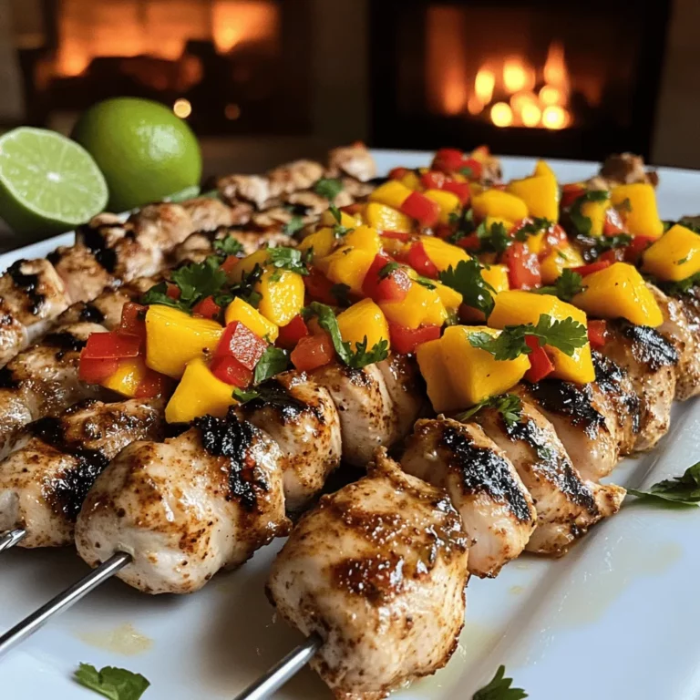 For the healthy chicken skewers, you need simple yet flavorful ingredients. Start with 1 pound of chicken breast. Cut it into 1-inch cubes for even cooking. Next, use 2 tablespoons of olive oil to keep the chicken moist. Add 2 cloves of minced garlic for a bold taste. Spice it up with 1 teaspoon of ground cumin and 1 teaspoon of paprika. Season with salt and pepper to taste. These ingredients together create a juicy and tasty chicken skewer.