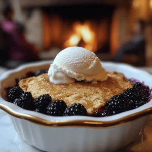The main ingredients for a homemade blackberry cobbler are fresh blackberries, sugar, flour, and butter. Each part plays a key role in the dish. For this recipe, I use 2 cups of fresh blackberries. They add natural sweetness and a beautiful color.