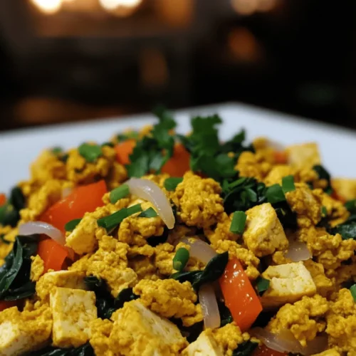 To make a tasty tofu breakfast scramble, you need some simple ingredients. The main star is firm tofu. It gives the scramble a nice texture and protein. You will want one block, around 14 ounces.
