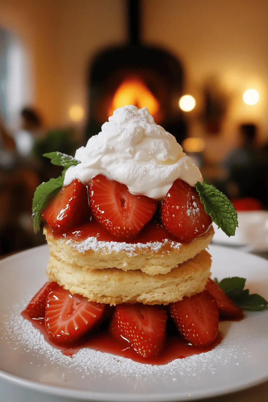 The best strawberry shortcake starts with fresh, ripe strawberries. You need about 2 cups of strawberries, hulled and sliced. Add 1/4 cup of sugar to the strawberries. This will help bring out their sweet juices.