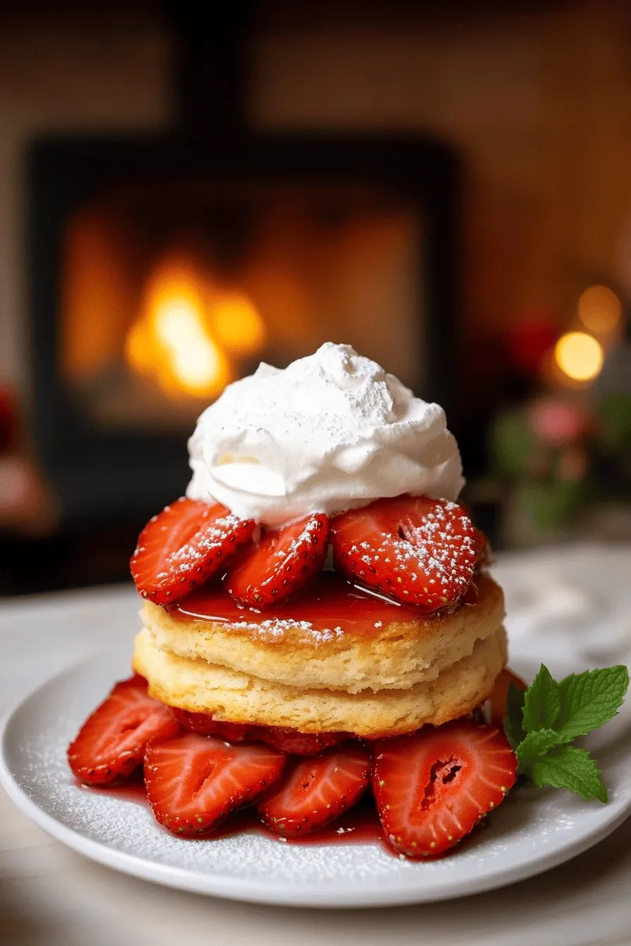 The best strawberry shortcake starts with fresh, ripe strawberries. You need about 2 cups of strawberries, hulled and sliced. Add 1/4 cup of sugar to the strawberries. This will help bring out their sweet juices.