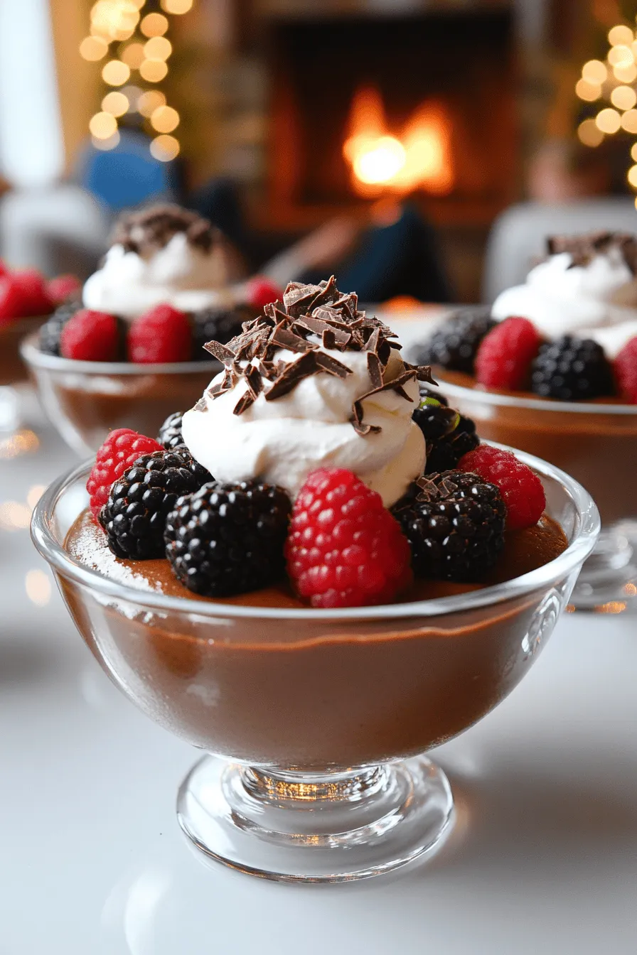 Vegan chocolate mousse is simple and tasty. It uses a few key ingredients. The main base is ripe avocado. This fruit gives the mousse its creamy texture. The next important ingredient is unsweetened cocoa powder. This adds rich chocolate flavor without any dairy. Maple syrup acts as a sweetener. It gives the mousse a lovely sweetness while keeping it plant-based. You can also use almond milk or any plant-based milk for smoothness. A pinch of sea salt enhances the flavor.