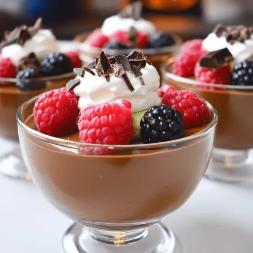 Vegan chocolate mousse is simple and tasty. It uses a few key ingredients. The main base is ripe avocado. This fruit gives the mousse its creamy texture. The next important ingredient is unsweetened cocoa powder. This adds rich chocolate flavor without any dairy. Maple syrup acts as a sweetener. It gives the mousse a lovely sweetness while keeping it plant-based. You can also use almond milk or any plant-based milk for smoothness. A pinch of sea salt enhances the flavor.