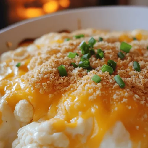 To make a cheesy cauliflower bake, you need some key ingredients. The most important one is cauliflower. You will need one medium head of cauliflower, cut into florets. This gives your dish a nice base.