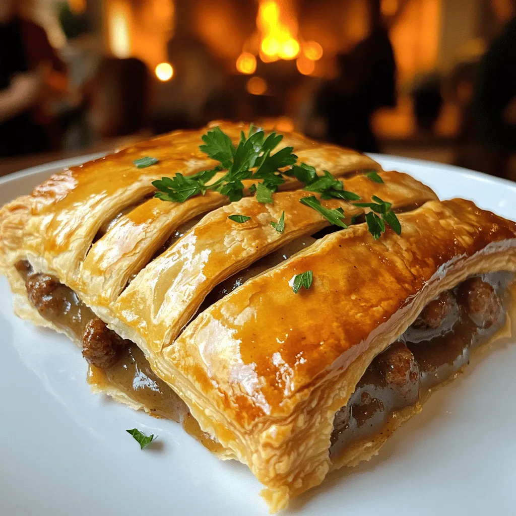The main ingredients for a sausage gravy puff pie are simple yet flavorful. First, you need one pound of breakfast sausage. I like to use a mild or spicy sausage, depending on my mood. The sausage gives the dish its rich taste.
