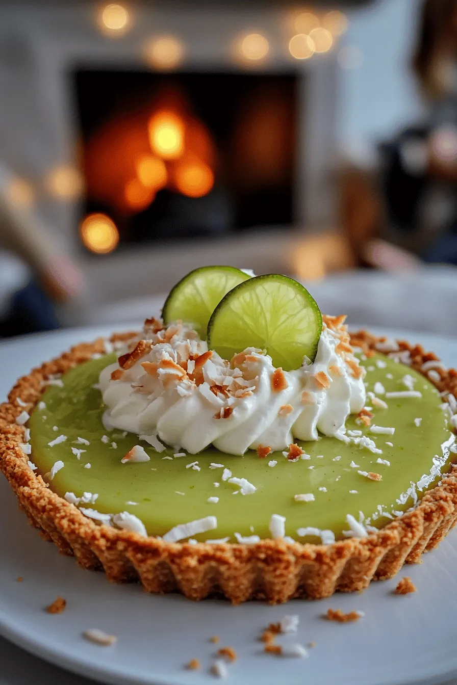 To make a lime coconut tart, you need a few key ingredients. First, the tart crust holds everything together. The crust uses graham cracker crumbs, unsweetened shredded coconut, melted unsalted butter, and granulated sugar. You mix these until they feel like wet sand. Press this mixture into a tart pan to form the base.